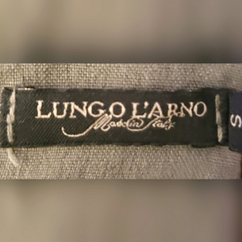 Lungo Larno Linen Summer Dress Olive Green Size S Beach Cruise Cottagecore Boho - Picture 8 of 8